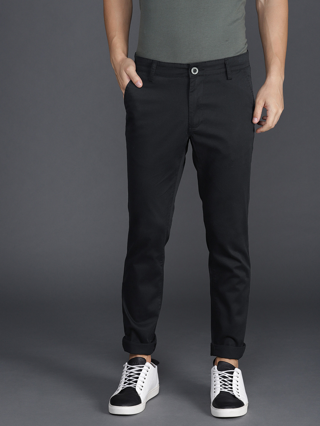 WROGN Men Black Chinos