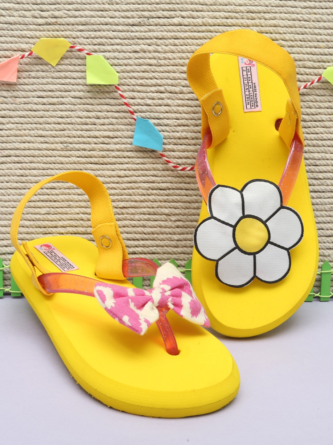 Girls yellow 2025 flip flops