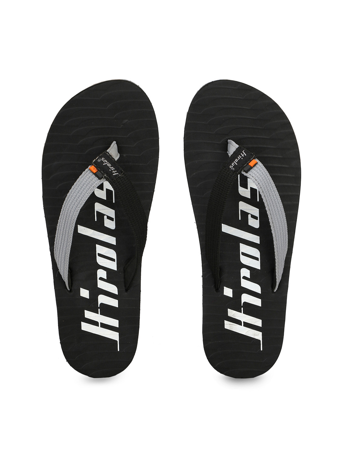 HIROLAS Men Black & Grey Colourblocked Thong Flip-Flops