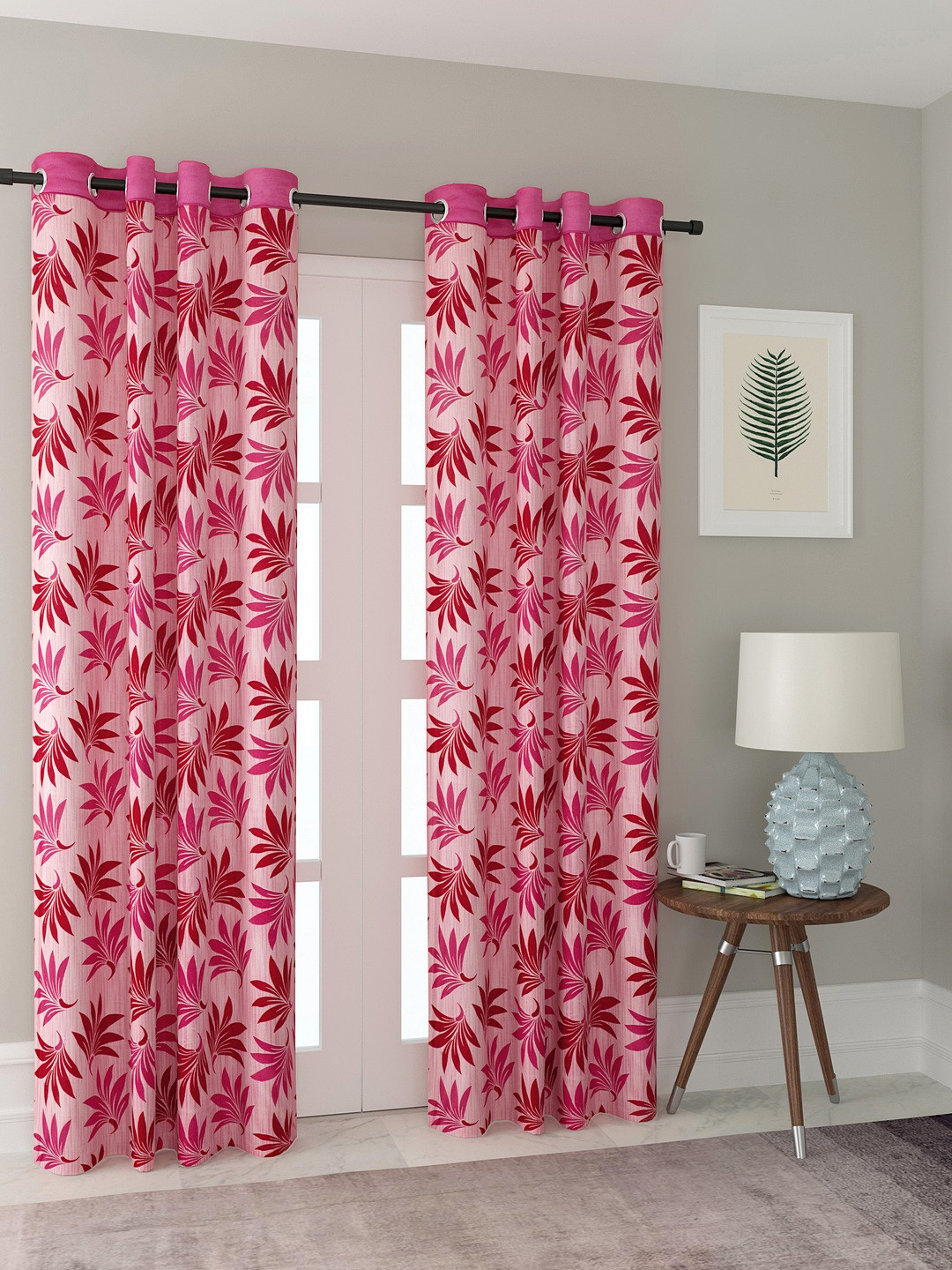 Cortina Pink Set of 2 Long Door Curtains