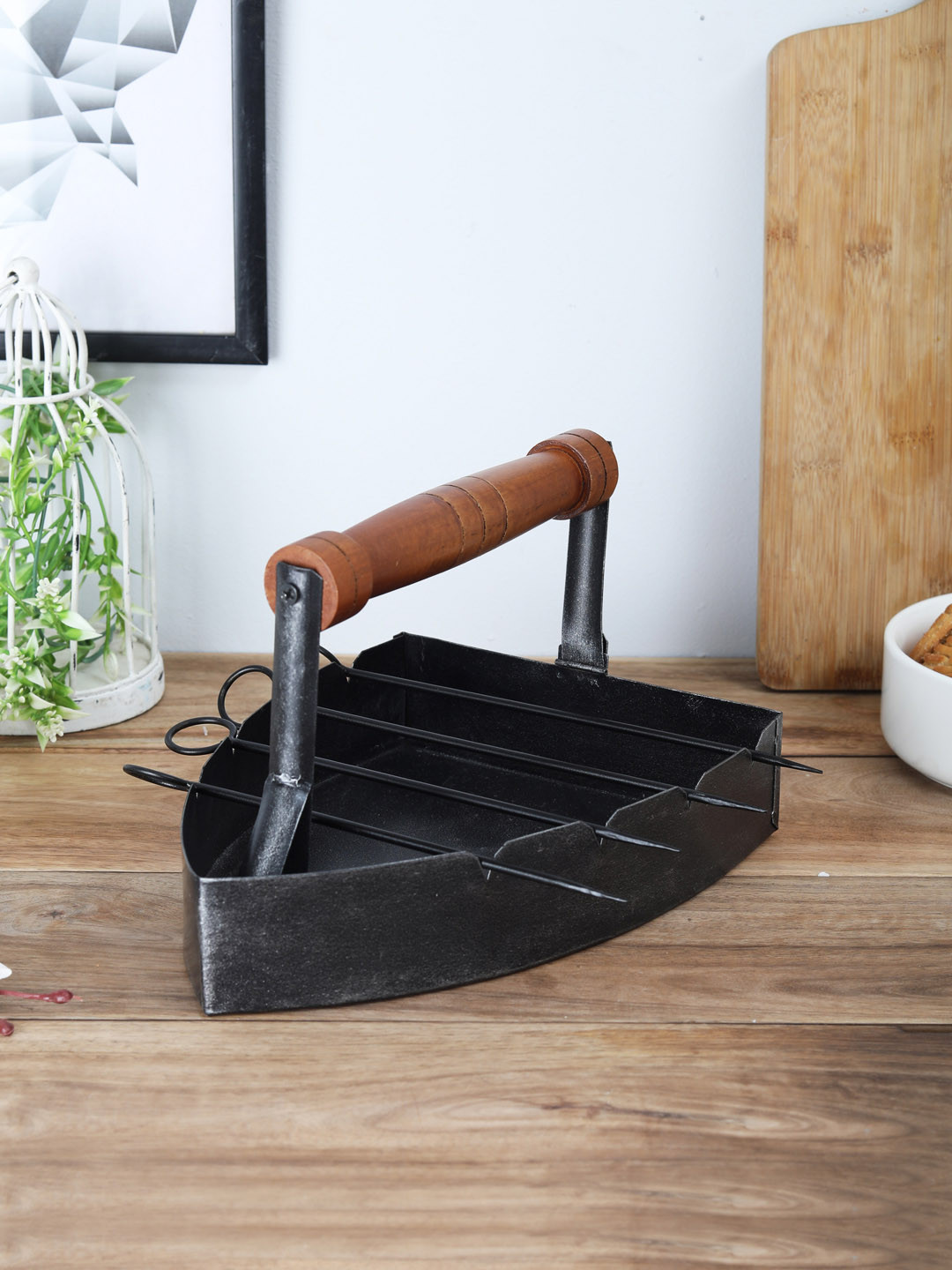 EK DO DHAI Black & Brown Iron BBQ Serving Platter