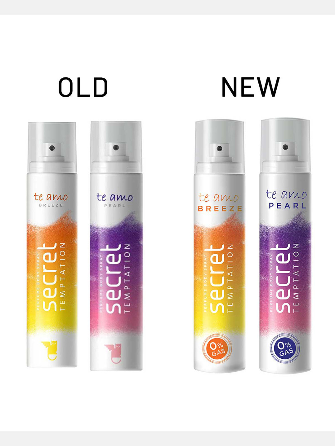 Secret Temptation Set of Te Amo Pearl & Te Amo Breeze Body Spray for Women - 120ml Each