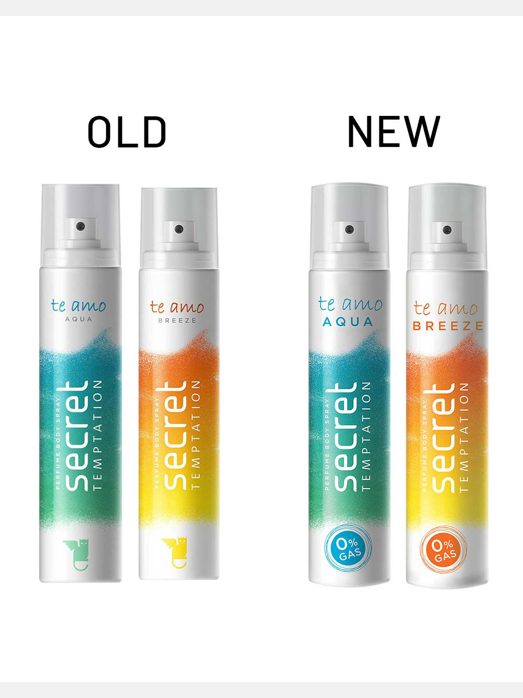 Secret Temptation Women Set of 2 Te Amo Aqua and Breeze Perfume Body Sprays