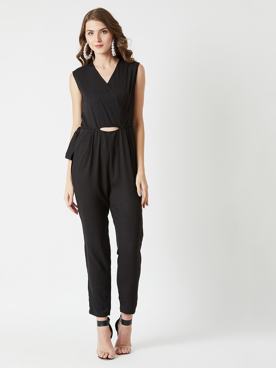 Miss Chase Women Black Solid Basic Jumpsuit