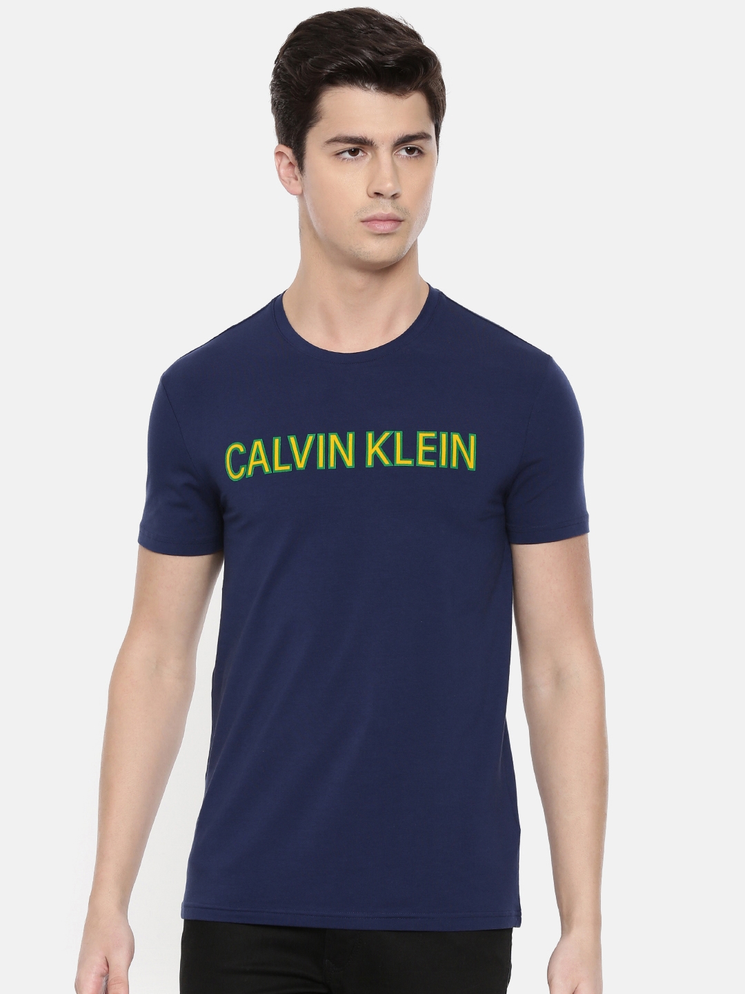 flicker Kaptajn brie valse Buy Calvin Klein Jeans Men Navy Blue Printed Round Neck T Shirt - Tshirts  for Men 10267717 | Myntra