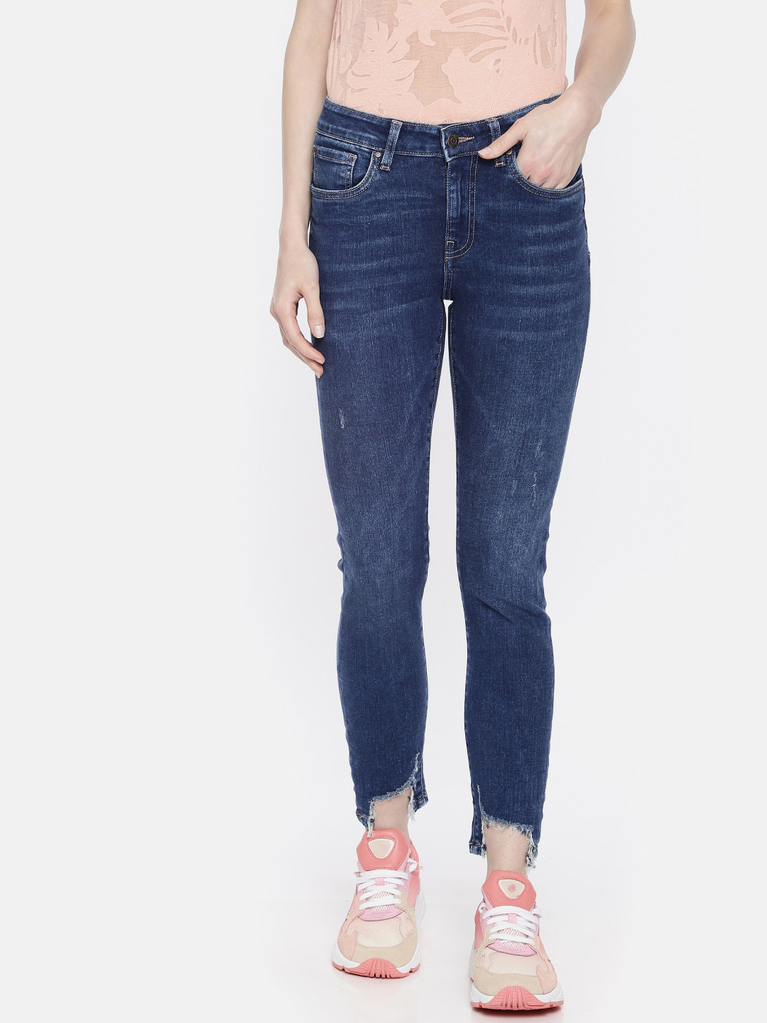 Vero Moda Women Blue Skinny Fit Mid-Rise Clean Look Jeans