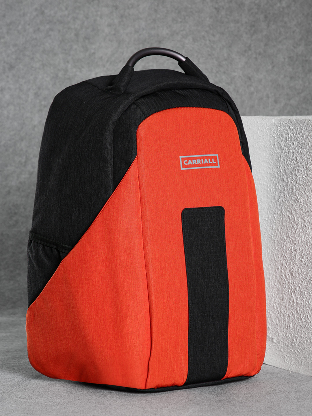 CARRIALL Unisex Orange & Black Anti Theft & Bluetooth Functionality Backpack