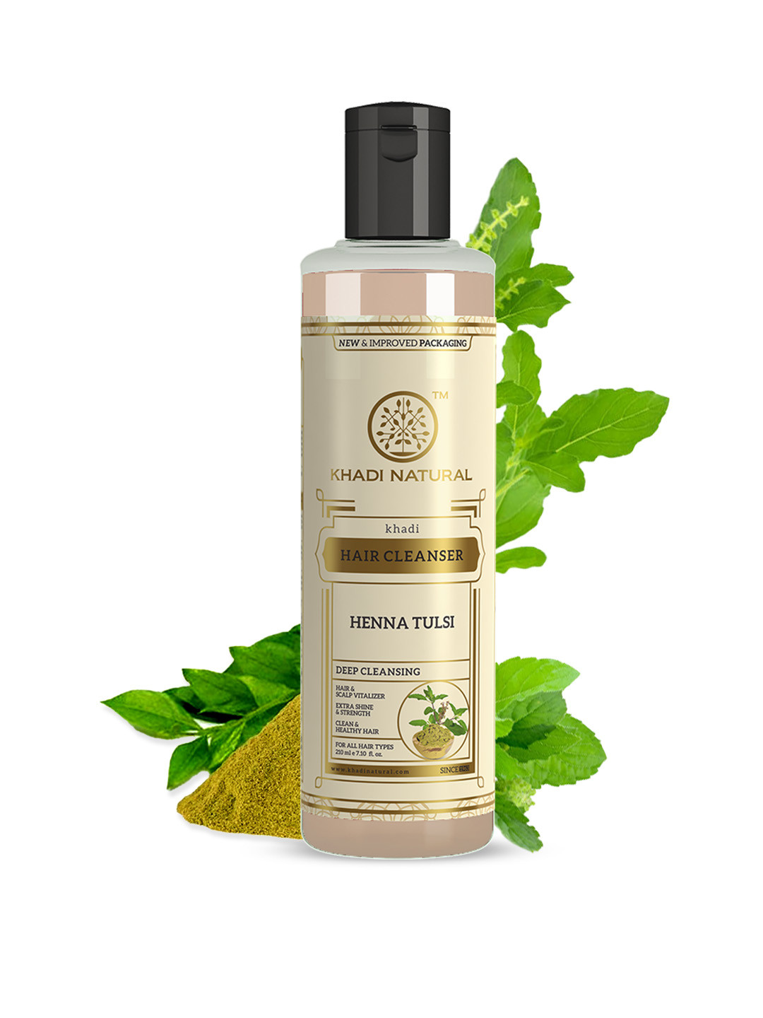 Khadi Natural Henna Tulsi Hair Cleanser to Add Shine - 210ml