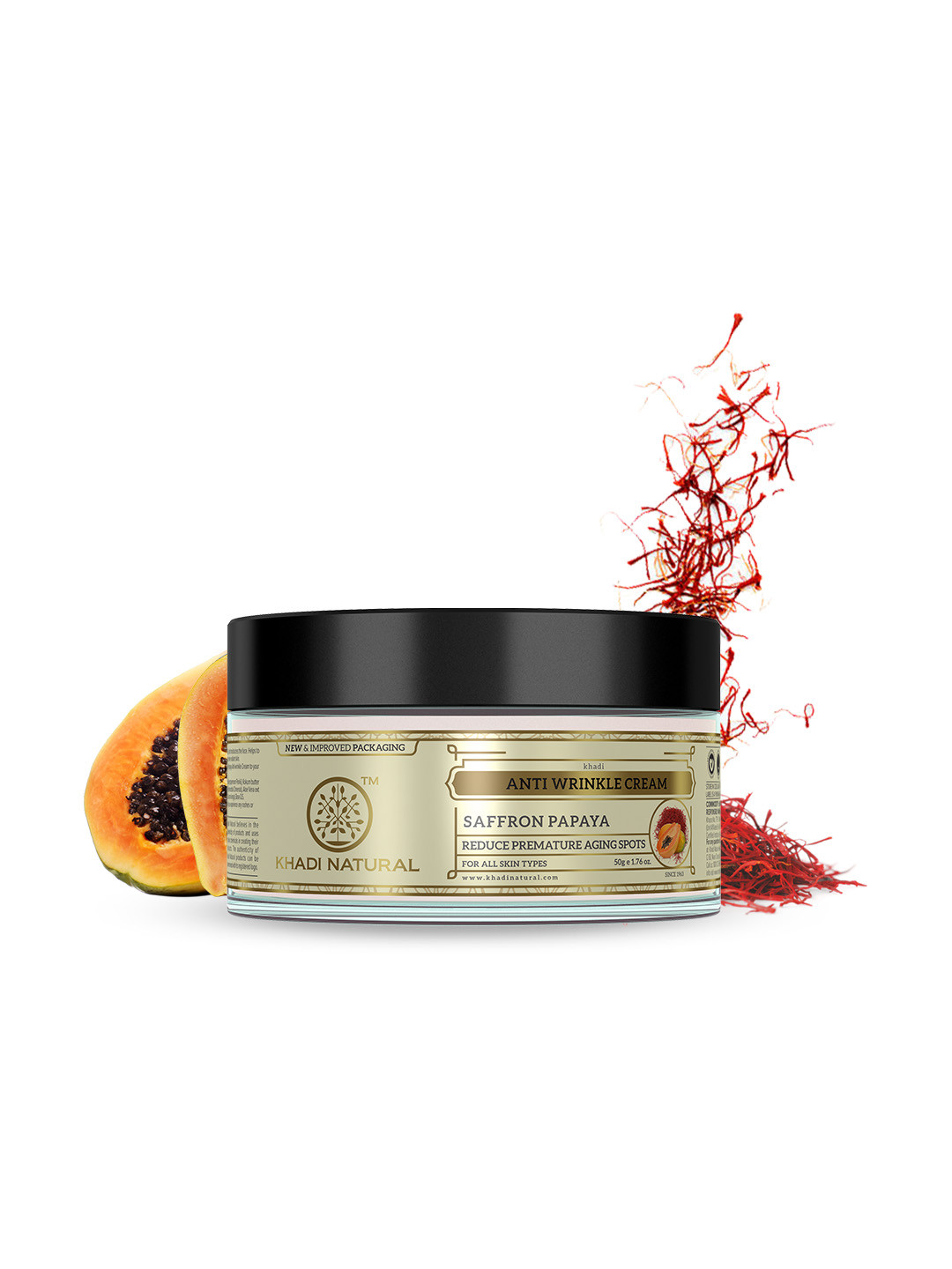 Khadi Natural Saffron Papaya Anti Wrinkle Cream - 50 g