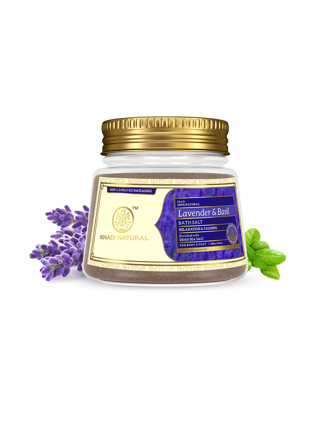 Khadi Natural Lavender Basil Bath Salt for Relaxation - 200g