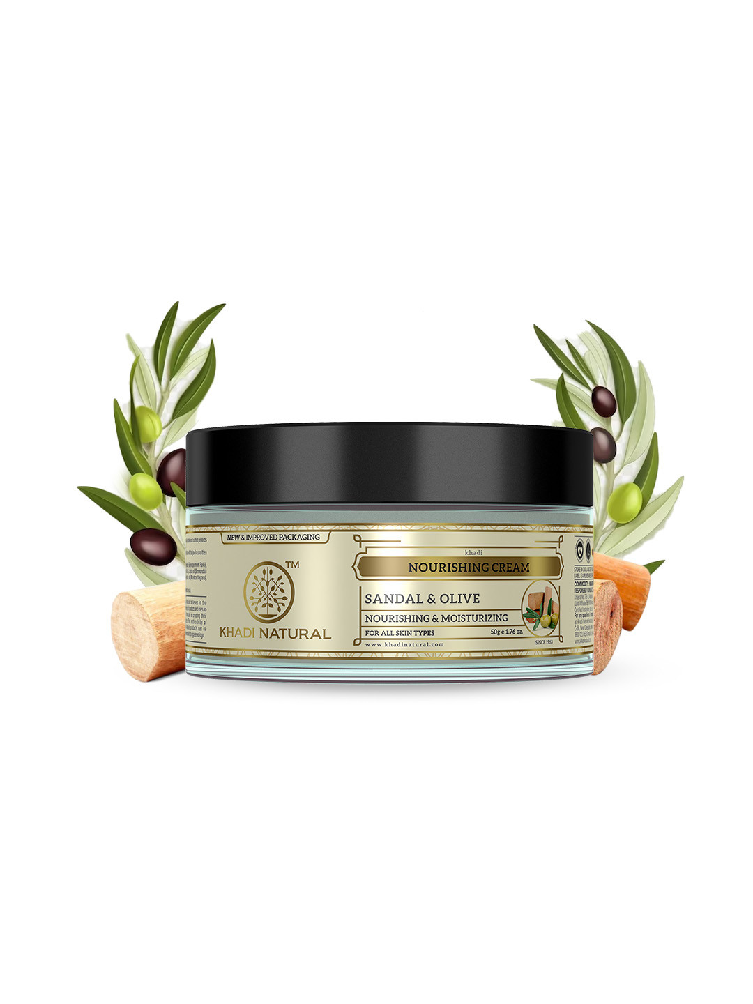 Khadi Natural Sandal And Olive Cream With Shea Butter - 50 g