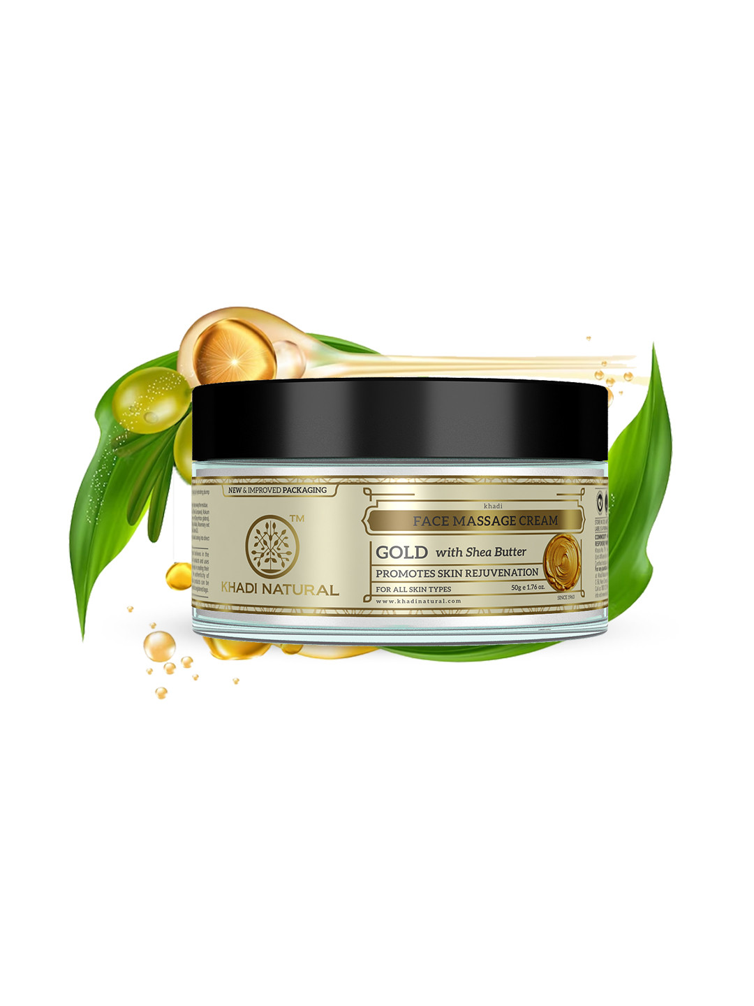 Khadi Natural Gold Herbal Massage Cream - 50 g