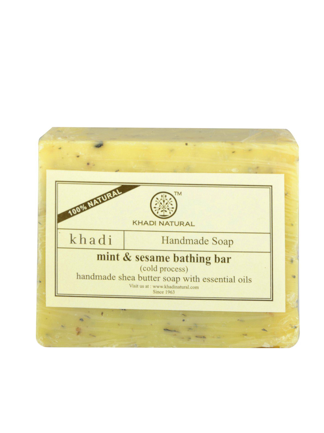 Khadi Natural Mint Sesame Bathing Bar Refreshes Skin - 100g