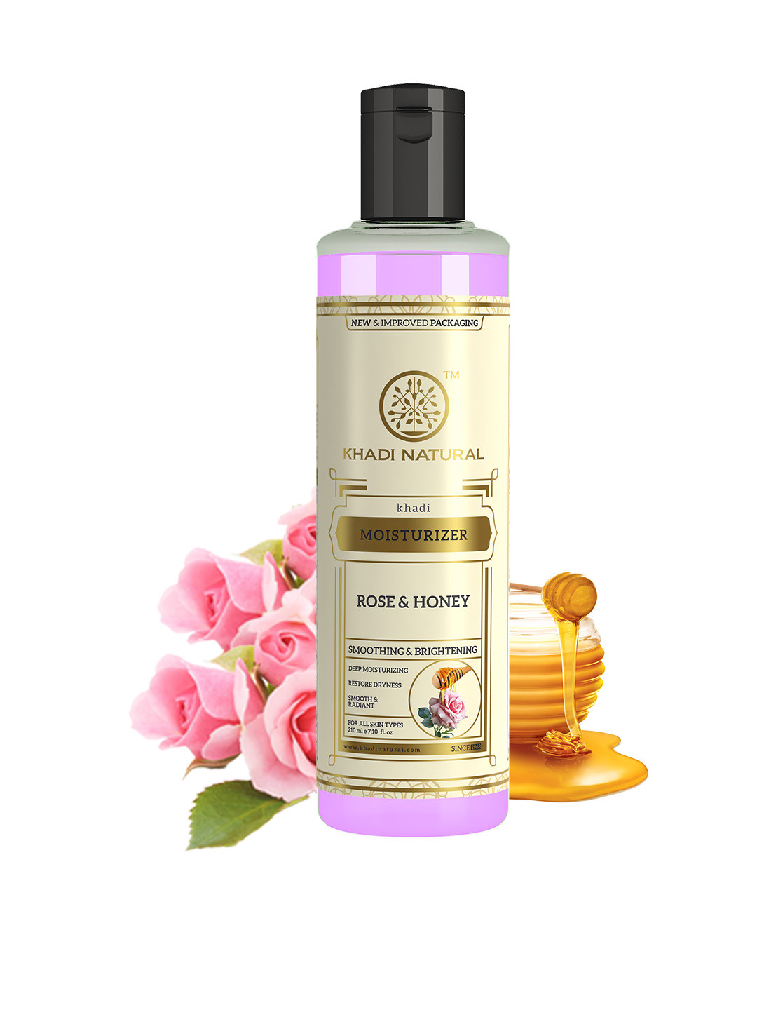 Khadi Natural Rose Honey Moisturizer for Soft Skin - 210ml