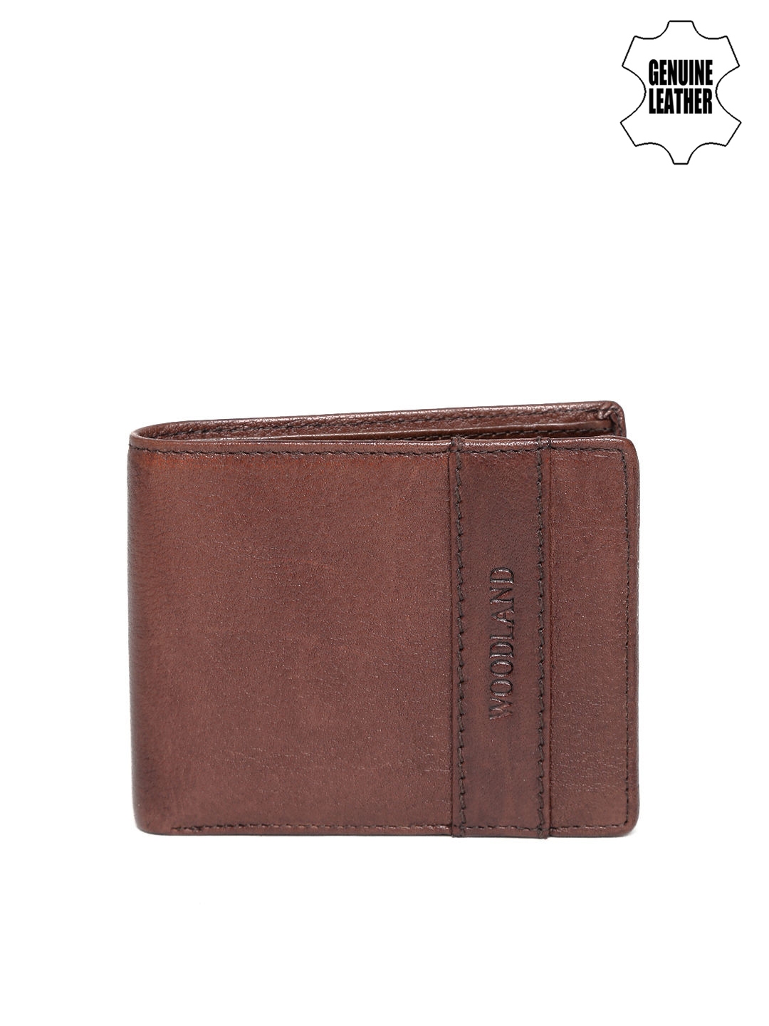 Buy Woodland Men Brown Textured Genuine Leather Wallet Wallets