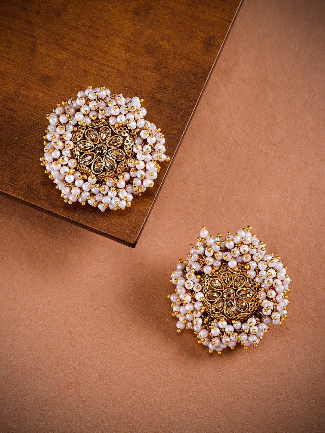 Buy Zaveri Pearls Gold Toned \u0026 White 