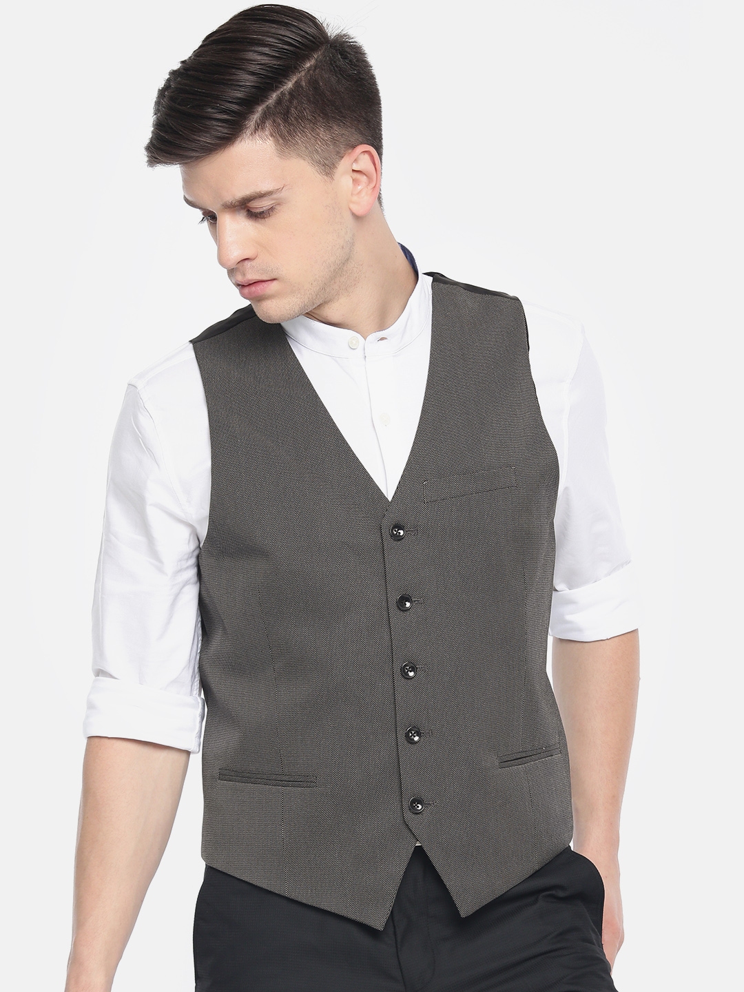 House of Cavani Power Grey Tweed Slim Fit Waistcoat  Clothing from House  Of Cavani UK