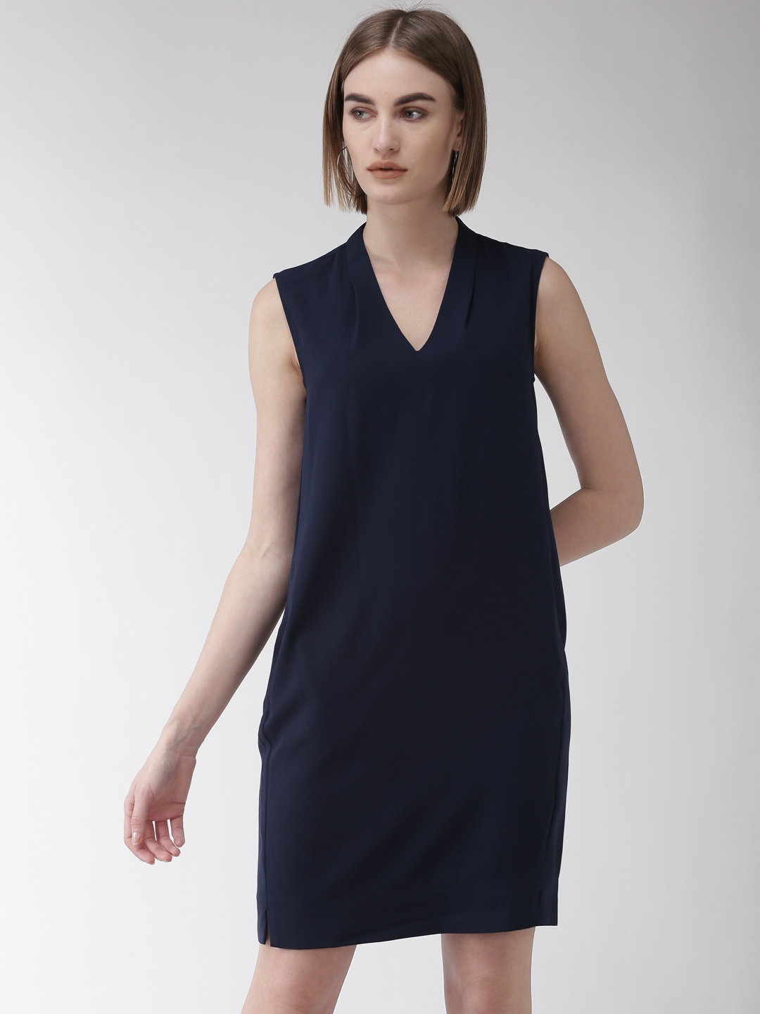 Marks & Spencer Women Navy Blue Solid Shift Dress