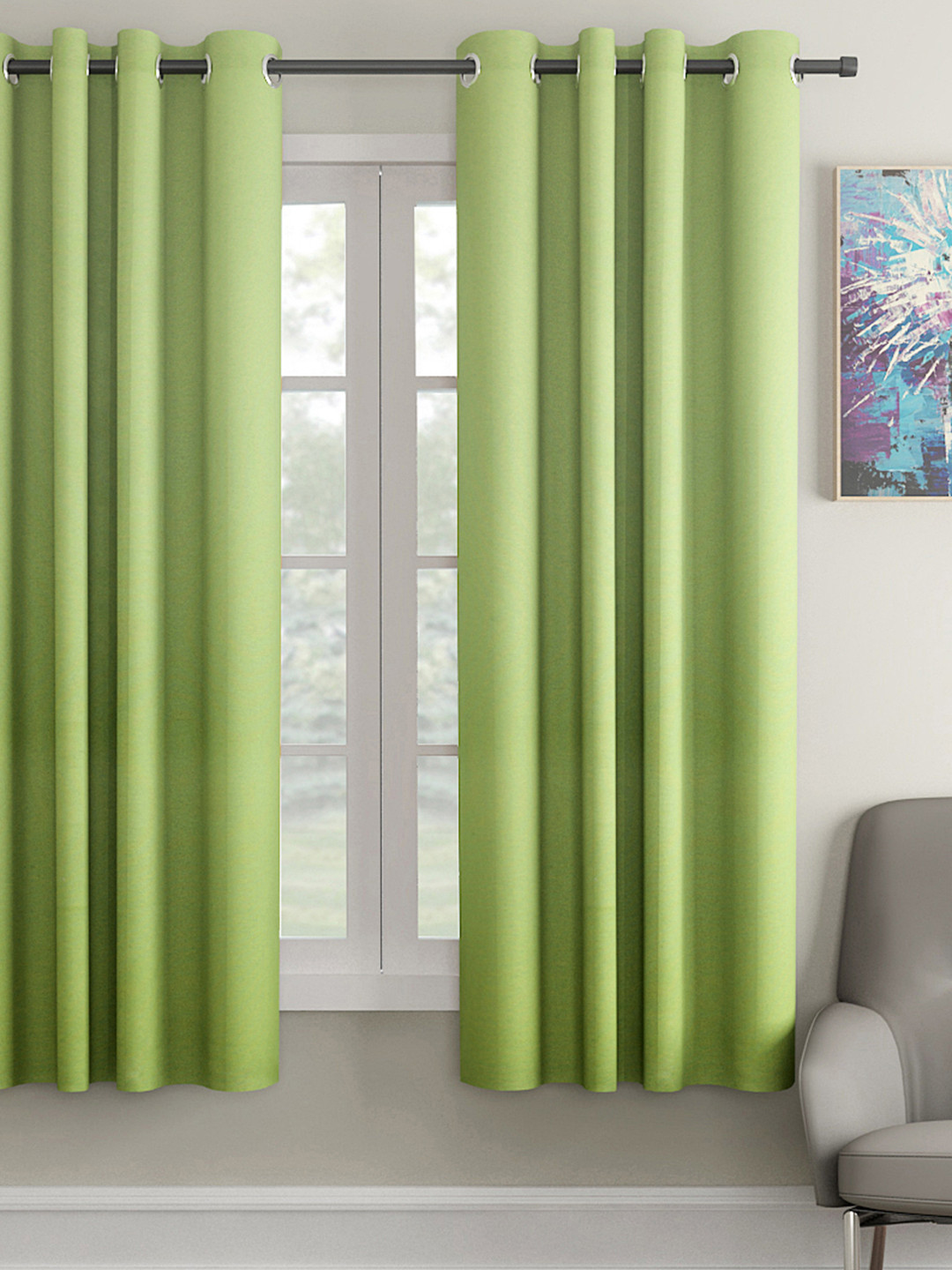 Soumya Green Single Window Curtain