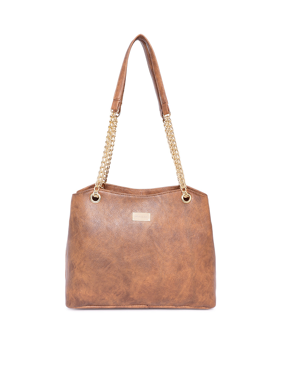 Anna Claire Tan Brown Textured Handheld Bag