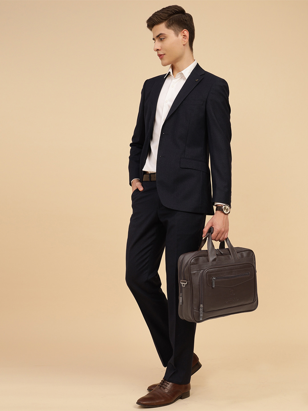 SWISS MILITARY Unisex Brown Solid Laptop Bag