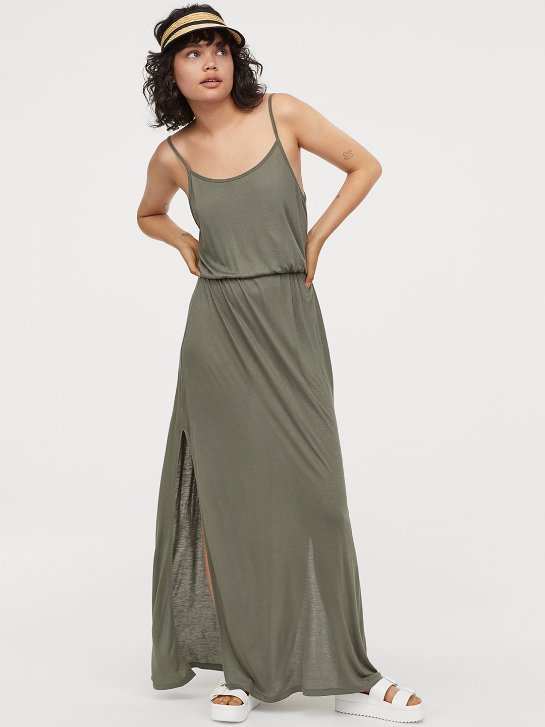 H&m olive outlet dress