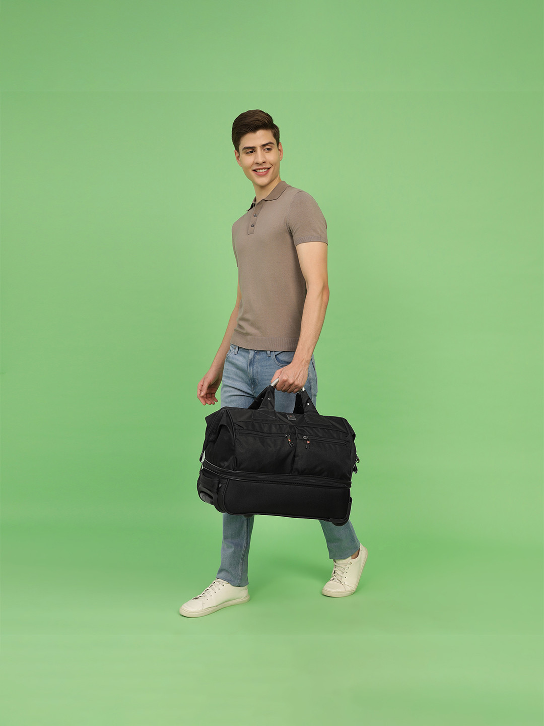 SWISS MILITARY Double Decker Duffle Trolley Overnight Bag