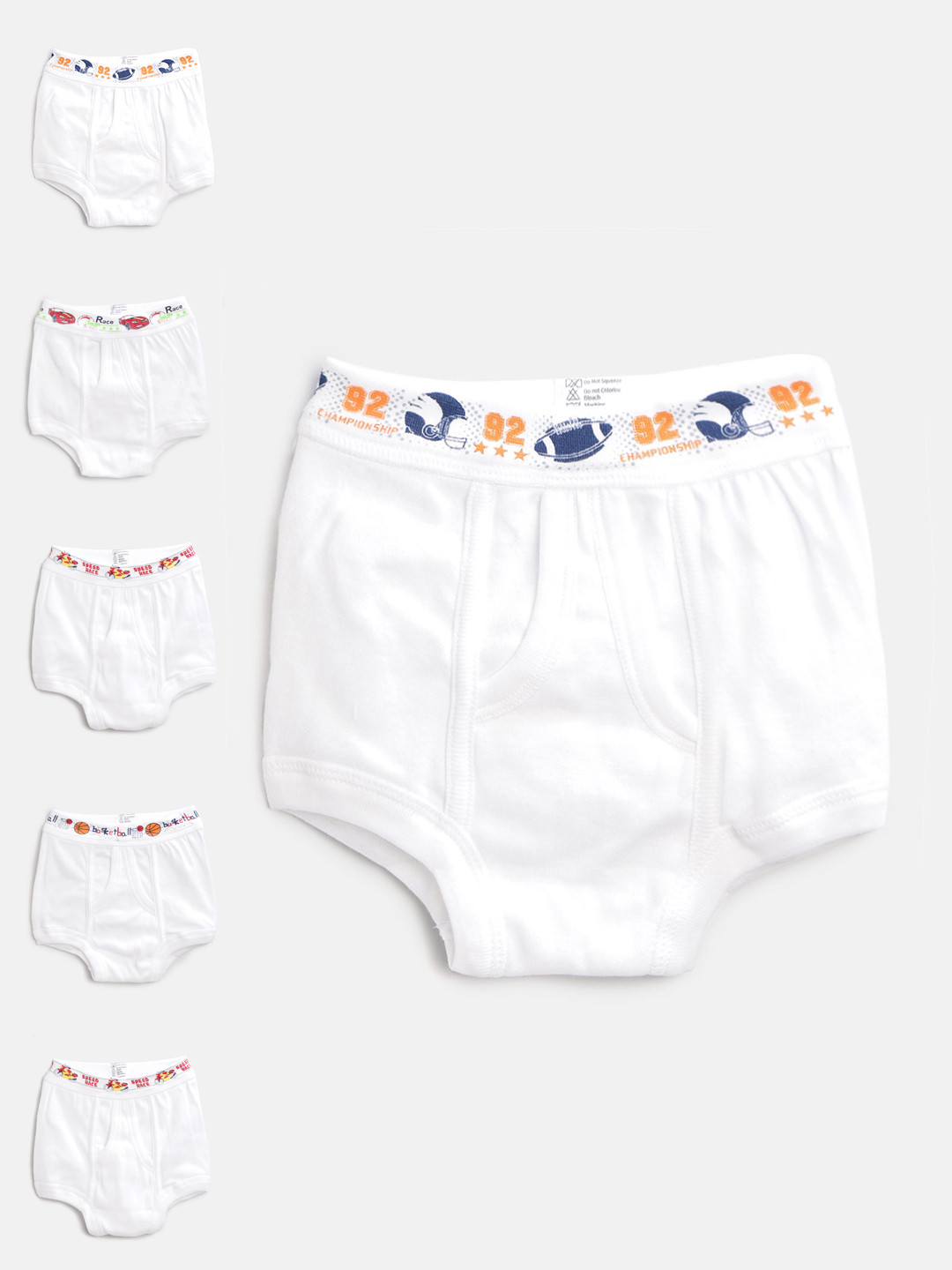 Bodycare Kids Boys Pack of 6 White Solid Trunks 303_ABCDAB-60