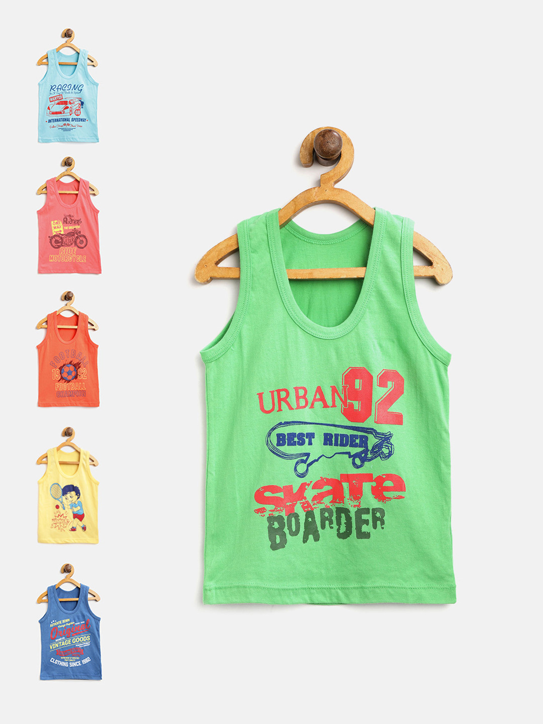 Bodycare Kids Boys Pack Of 6 Printed Innerwear Vests 1240ABCDEF-75