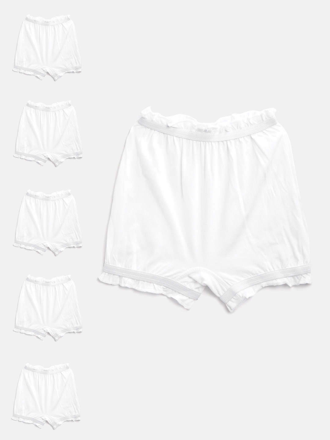 Bodycare Kids Pack of 6 White Solid Bloomer Briefs 2111ABCDAB-60