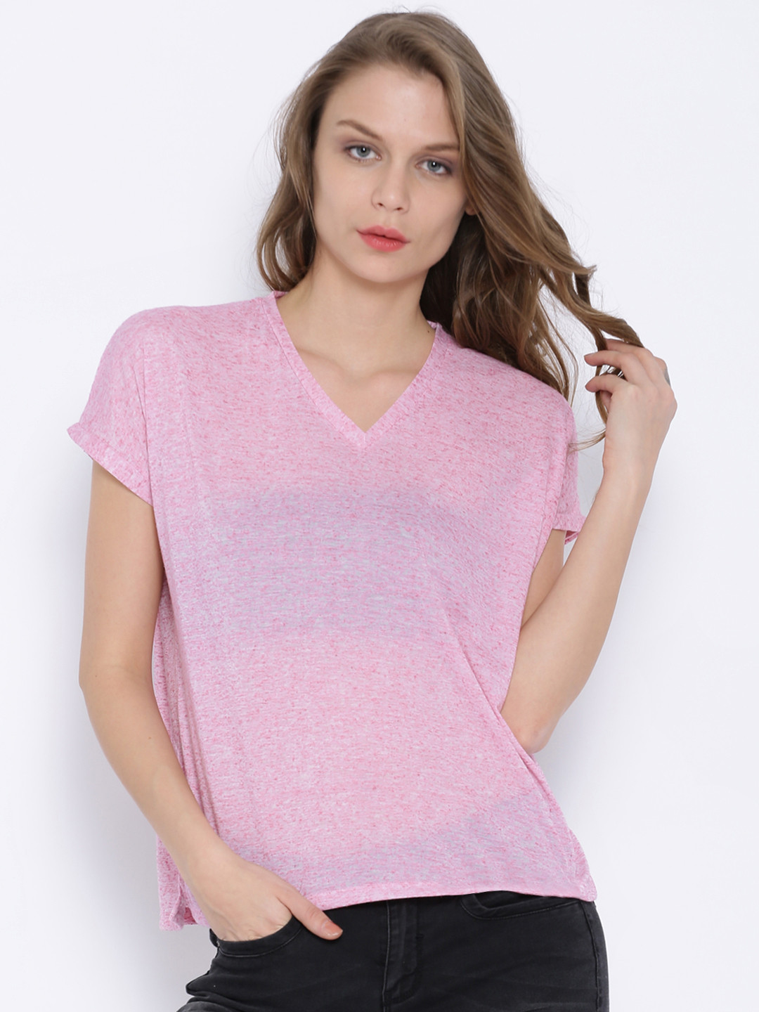 Buy Tokyo Talkies Pink Linen Top - Tops for Women 1035248 | Myntra