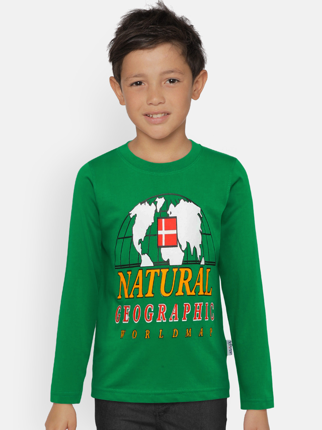 dongli Boys Green Printed T-shirt