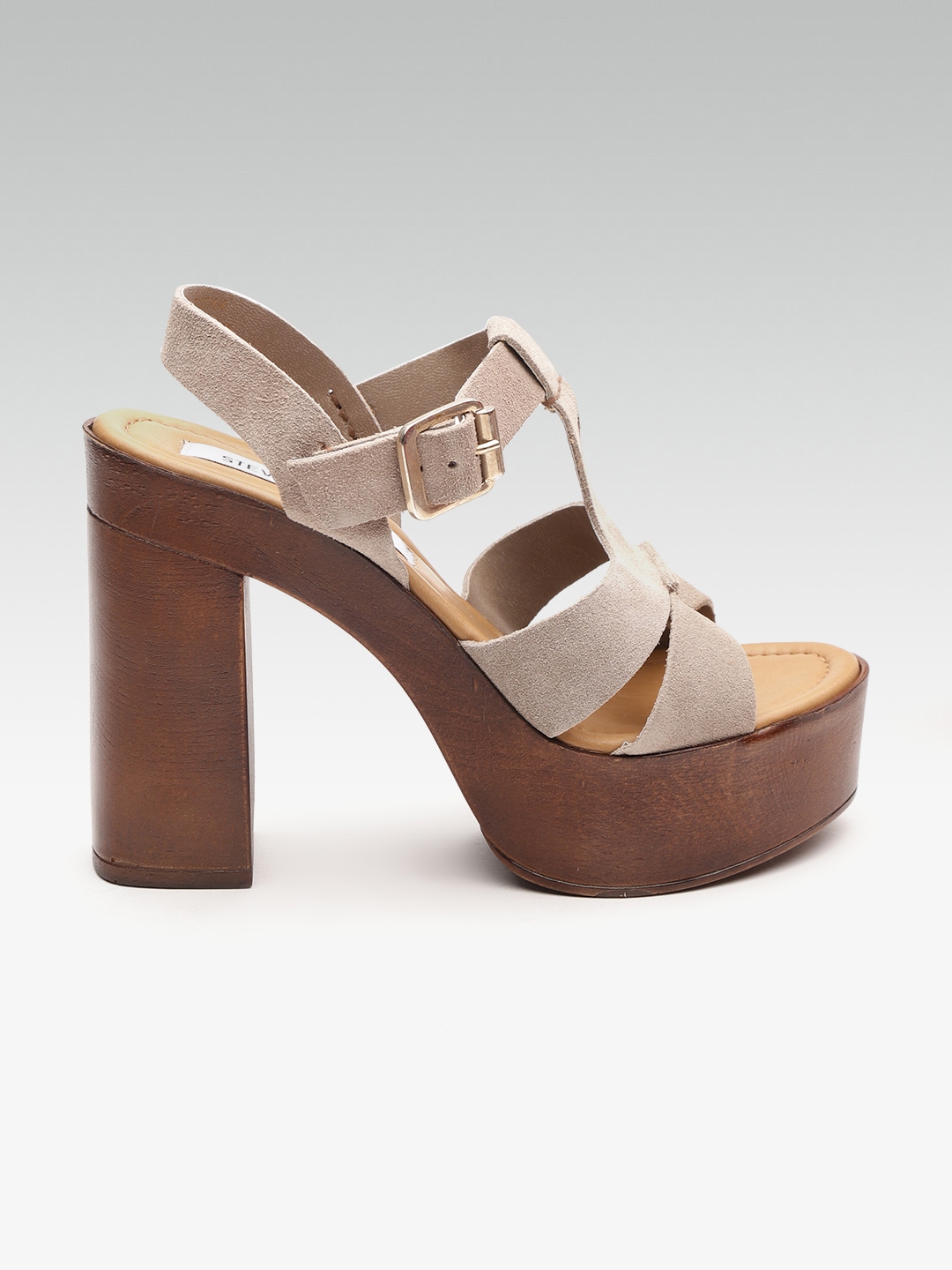 Buy Steve Madden Women Taupe Suede Solid Platform Heels Heels for Women 10355473 Myntra