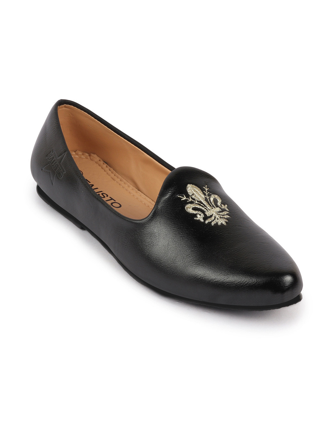 FAUSTO Men Black Lightweight Mojaris