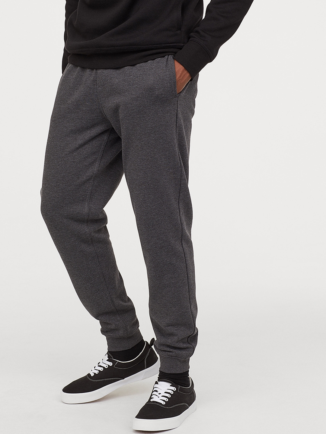 H&M Men Charcoal Grey Sweatpants Regular Fit