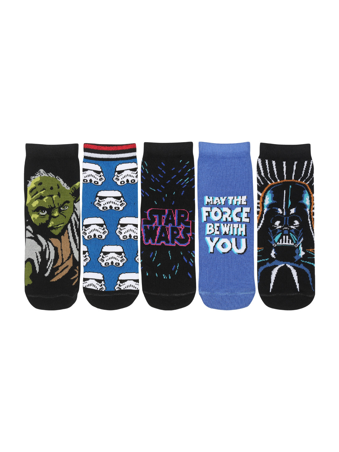 Supersox Kids Pack of 5 Assorted Star Wars Printed Ankle-Length Socks