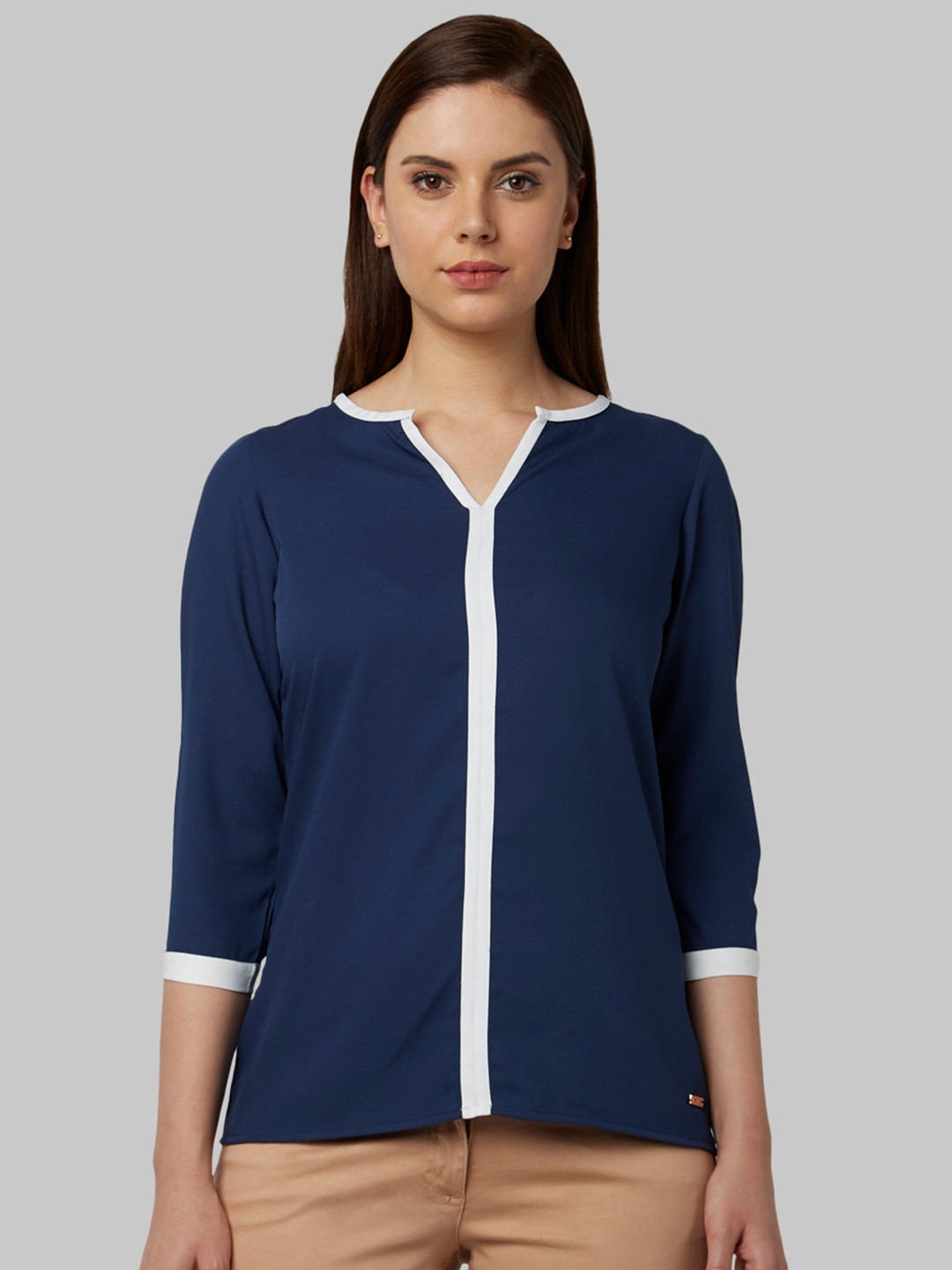 Park Avenue Women Blue Solid Top