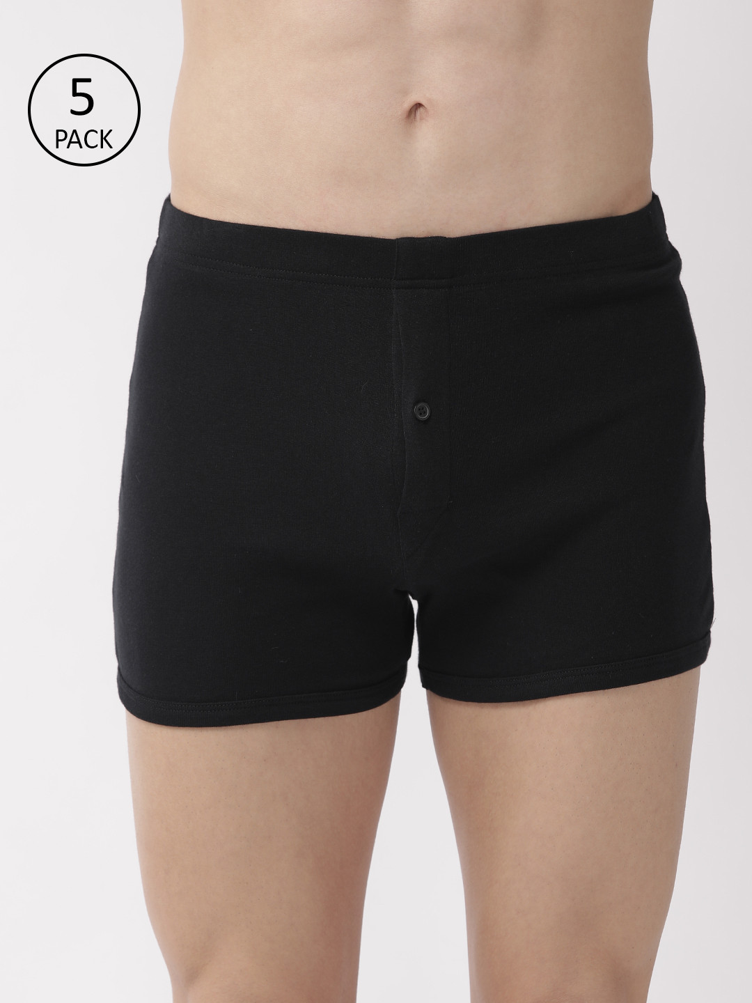 Marks & Spencer Men Black Pack of 5 Solid Trunks T148175V