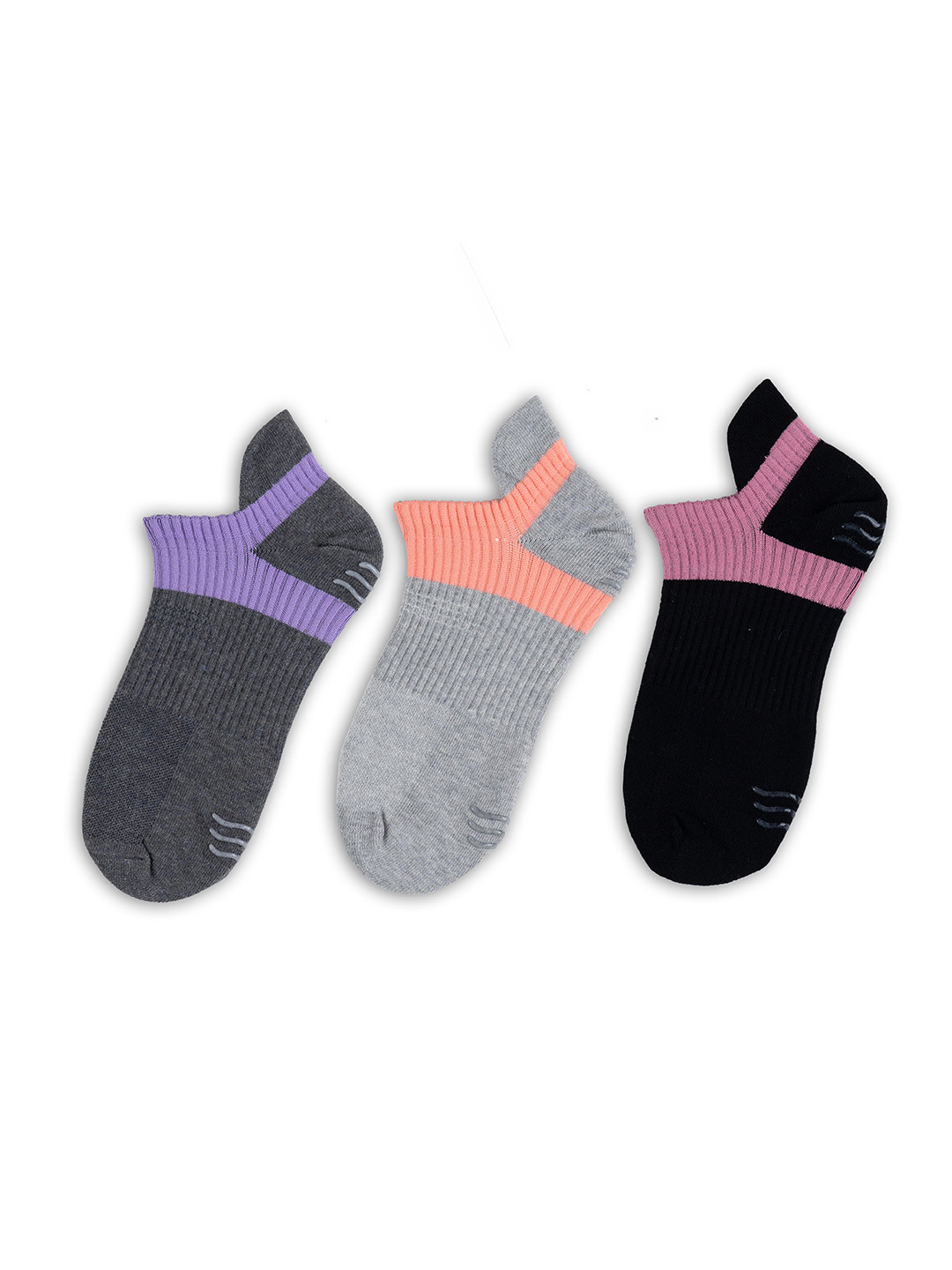 Socksxpress Pack of 3 Women Cotton AntiSkid Ankle Socks