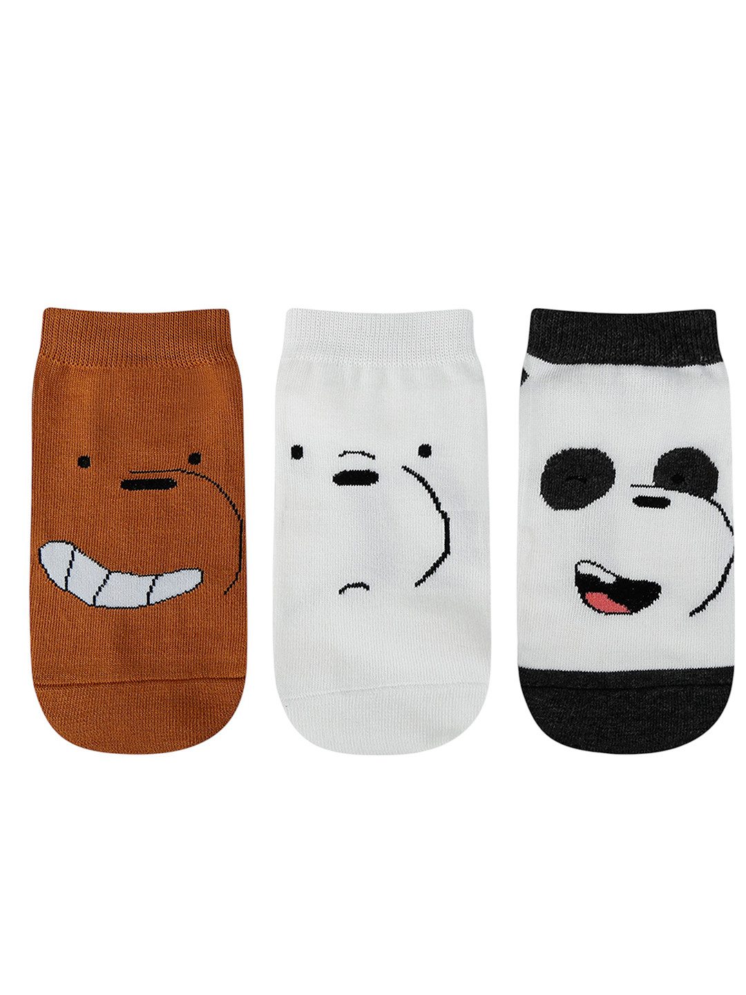 Cartoon Network We Bare Bears Women Pack of 3 Patterned Cotton Ankle-Length Socks