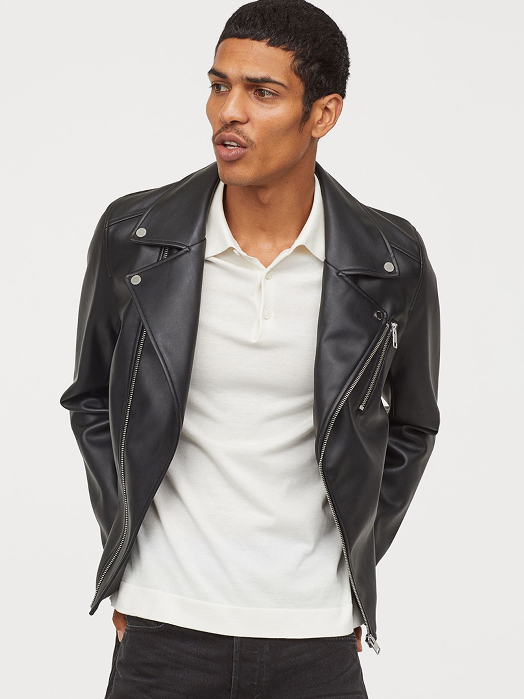 H&m long 2024 black jacket