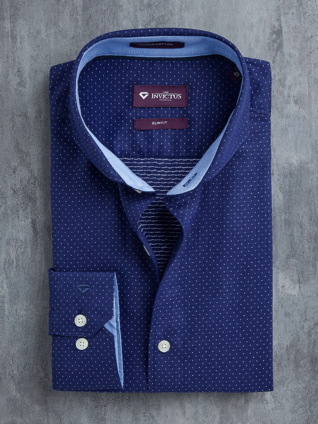 INVICTUS Blue Slim Fit Casual Shirt