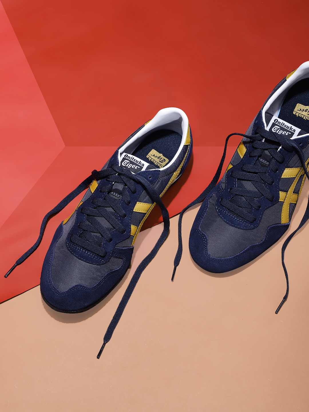 Onitsuka tiger serrano navy gold on sale