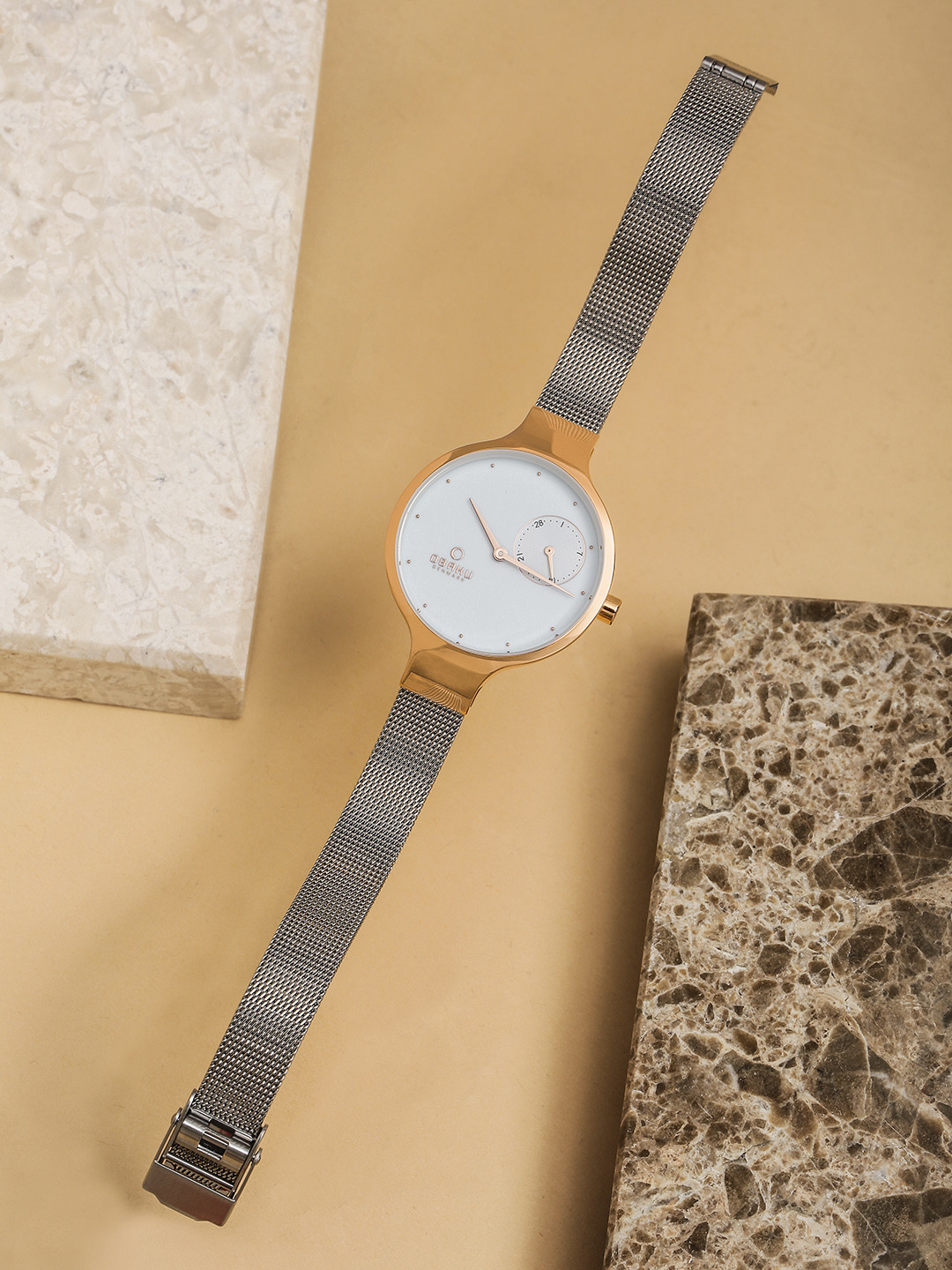 Obaku Women White Analogue Watch V201LDVWMC