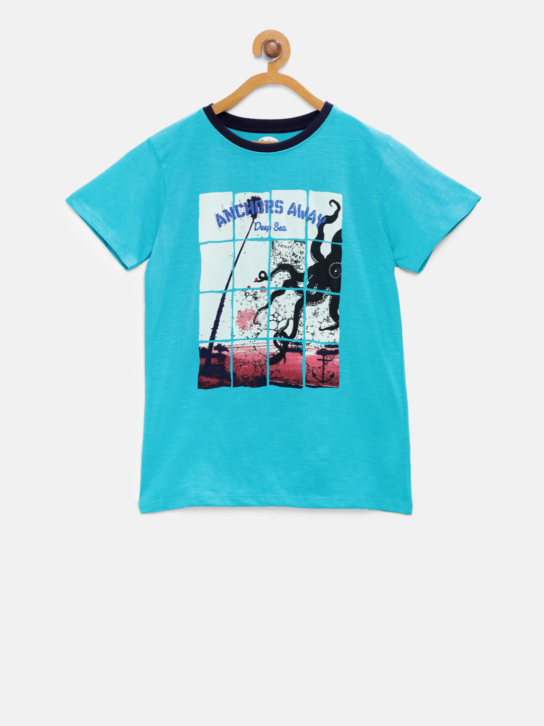 Cub McPaws Boys Blue Printed Round Neck T-shirt