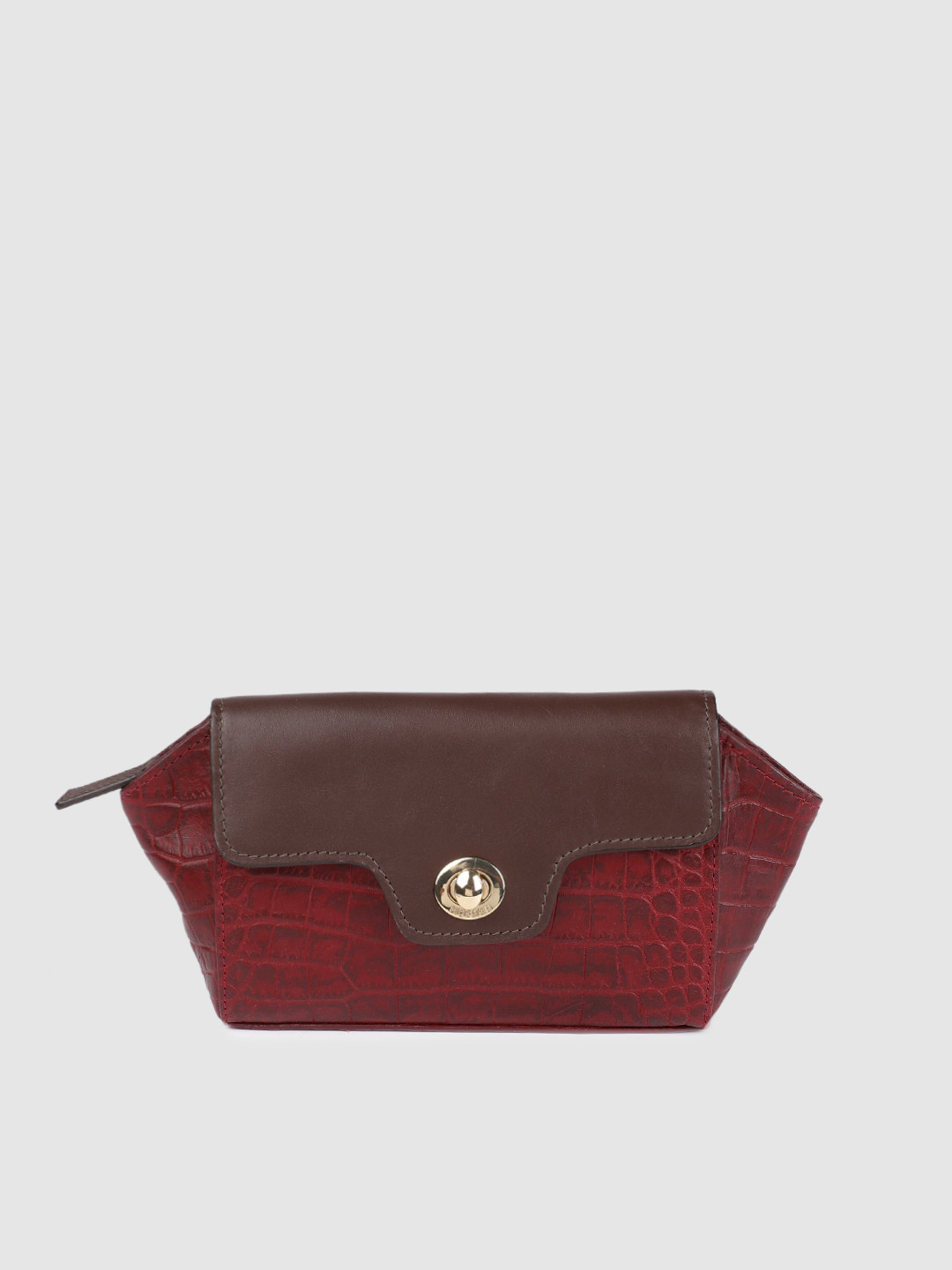 Hidesign Red Textured Shoulder Bag