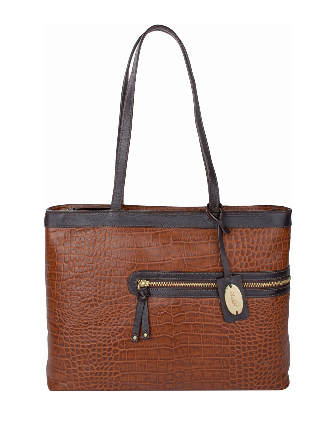Hidesign Tan Brown Textured Leather Shoulder Bag