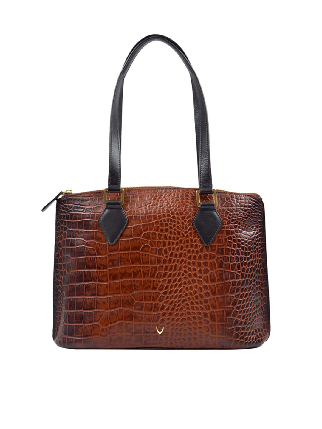 Hidesign Tan Textured Leather Shoulder Bag