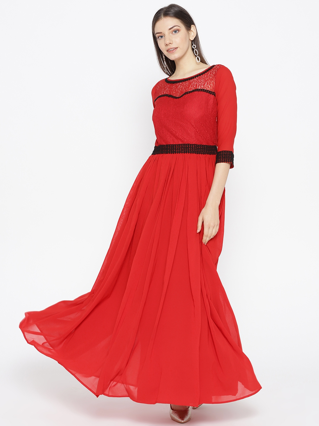 Myntra red outlet gown