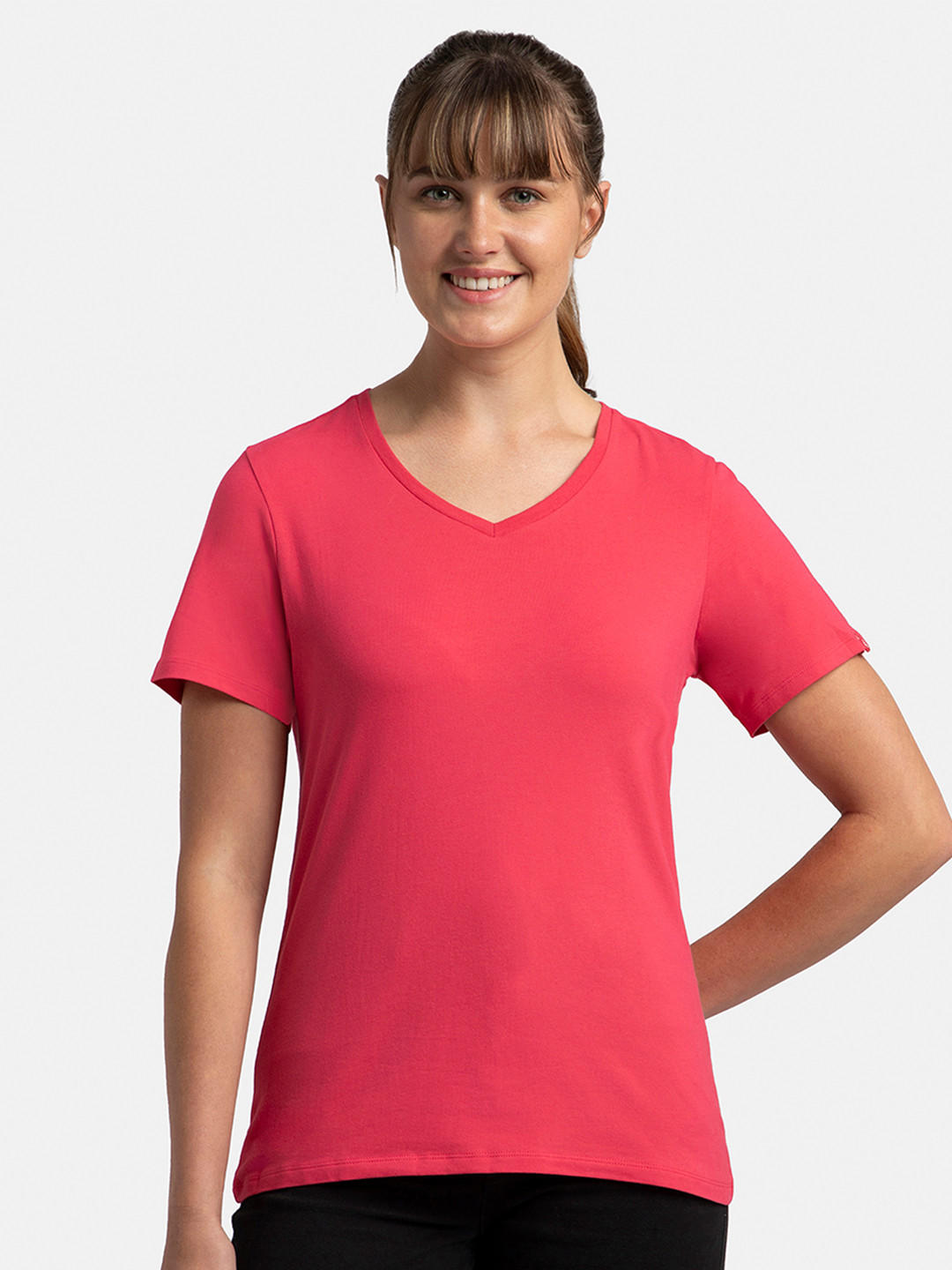 Jockey Solid Super Combed Cotton Stretch Regular Fit Tshirt-1359